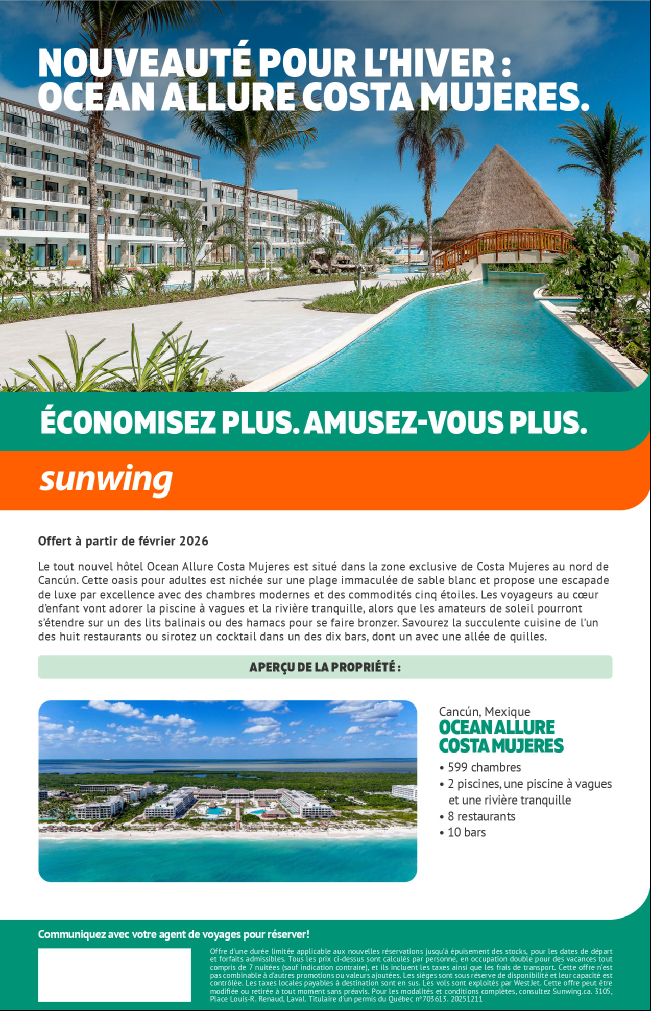 Promotion Vacances Sunwing Ouragan Mélissa Jamaique avec Voyages Aqua Terra Hautes-Laurentides SUNWING PROMOTION Flyer SECTION-3 Flyer FR