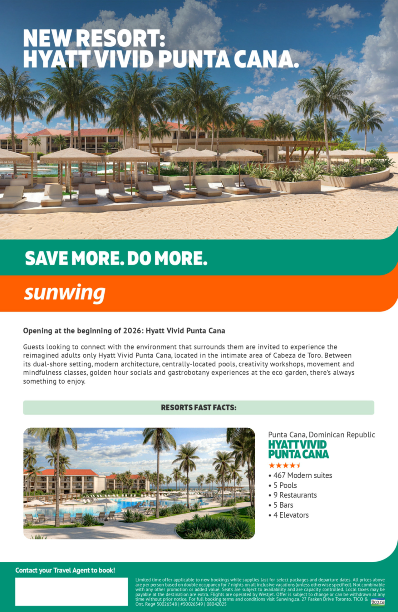 Sunwing Vacations New Resort: Hyatt Vivid Punta Cana with Voyages Hautes-Laurentides Sunwing Vacations New Resort: Hyatt Vivid Punta Cana with Voyages Hautes-Laurentides