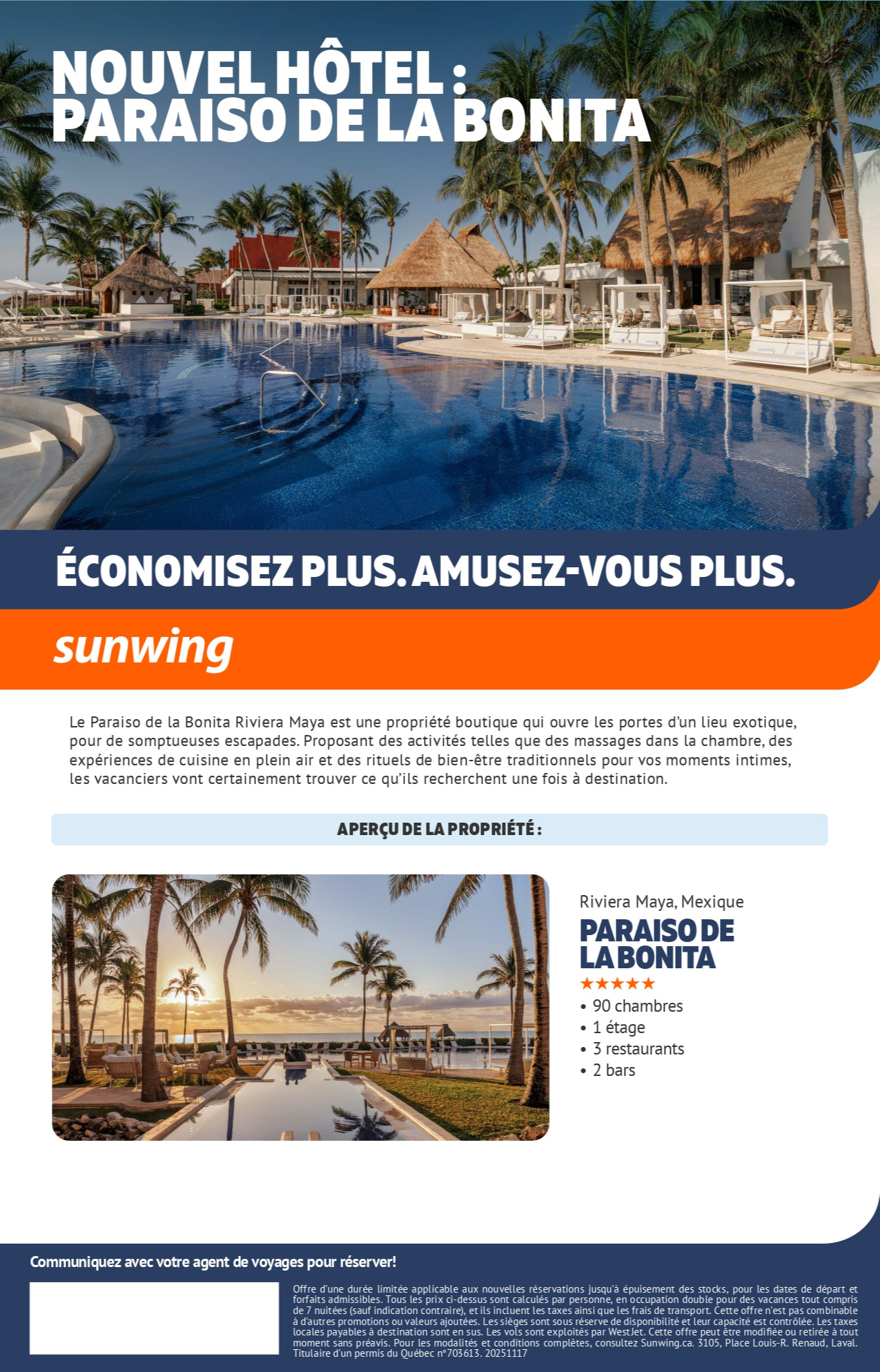 Promotion Vacances Sunwing Paraiso de la Bonita avec Voyages Aqua Terra Hautes-Laurentides Promotion Vacances Sunwing Paraiso de la Bonita avec Voyages Aqua Terra Hautes-Laurentides